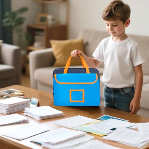 Zipper Document Bag for Boys and Girls, Baby Portfolio Organizer Case - color: Blue