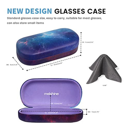 molshine Hard Shell Sunglasses Case,Classic Large Glasses Case for Women Men,Sunglass Eyeglasses - color: Purple