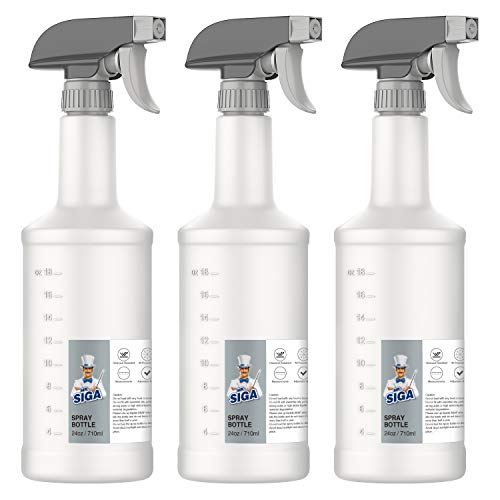 MR.SIGA 24 oz Empty Plastic Spray Bottles for Cleaning Solutions, 3 Pack - size: 680.4 ml (Pack of 3)