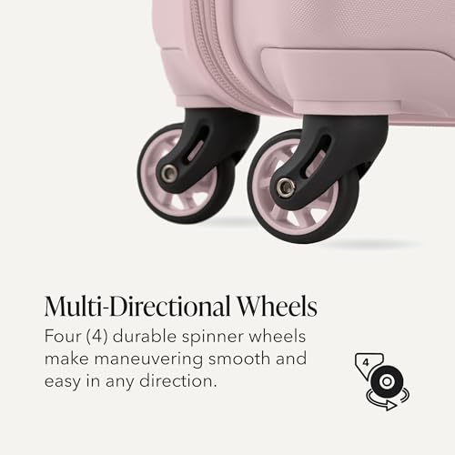 SWISSGEAR Signature Hardside Expandable Carry-On Spinner Luggage, ABS Construction, TSA-Friendly Lock, and Built-In Cupholder, Pink, 19-Inch - color: Pink, size: Carry-On 19-Inch