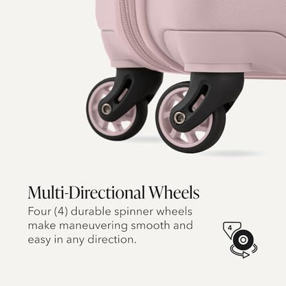 SWISSGEAR Signature Hardside Expandable Carry-On Spinner Luggage, ABS Construction, TSA-Friendly Lock, and Built-In Cupholder, Pink, 19-Inch - color: Pink, size: Carry-On 19-Inch