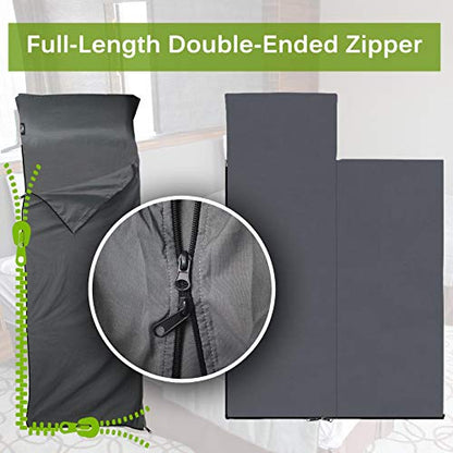 Frelaxy Sleeping Bag Liner, XL Travel Sheet for Camping, Hotels and Hostels - color: Dark Gray - Full-Length Zipper