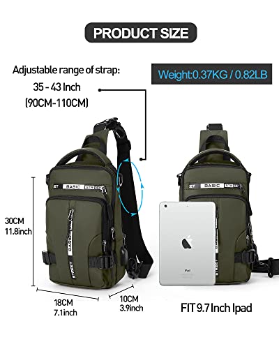 SEAFEW Small Sling Crossbody Backpack Shoulder Bag for Men Green - color: Green-small