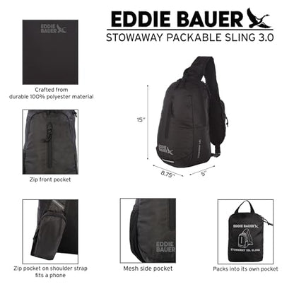 Eddie Bauer Stowaway Packable Sling Bag | Travel | Outdoor | Lightweight | Compact | Ripstop Nylon, Lilac-10L - color: Lilac