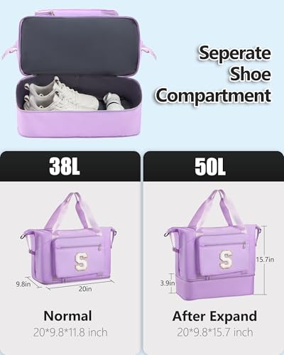 Women Girl Birthday Gifts Weekend Sleepover Overnight Duffle Bag - color: Purple, style: S