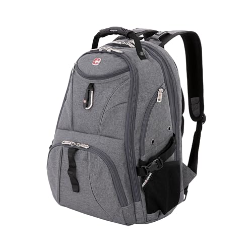 SwissGear Travel Gear 1900 Scansmart TSA 대형 노트북 백팩 여행, 학교 및 비즈니스 용 - 17인치 노트북에 적합), 19004415 - color: 헤더 그레이.