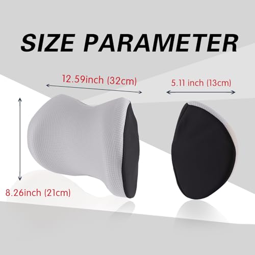 Cozy Car Headrest Pillow, Car Neck Pillow for Driving with Adjustable Strap - color: Silver