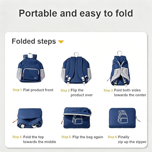 Foldable Travel Backpack, Ultra Lightweight Packable Daypack for Carry On
