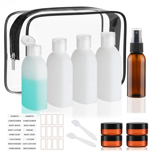 Travel Bottles for Toiletries 3.4oz 10 PCS Travel Size Toiletries Set