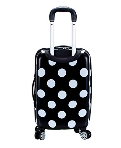 Rockland Laguna Beach Hardside3 Piece Spinner Wheel Luggage Set, (22"/24"/28"), Black Dot - color: Black Dot, size: 3 Piece (28"/24"/20")