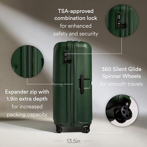 ANTLER Single Stripe Hardside Checked Large Luggage, Green, 32", 144L - color: Green, size: Large