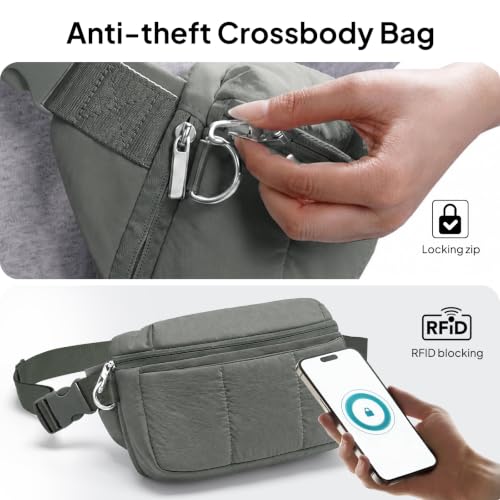 TOPEAST Waist Pack 3.5L Fanny Packs with Water Bottle Holder - color: Gray