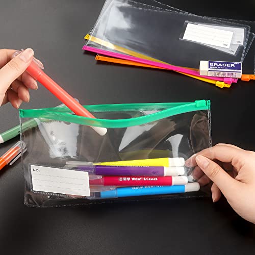 Tamaki 10 Pack Zipper Plastic Envelopes, Small Pencil Pounch, 9 x 4.7 Inch - size: A6