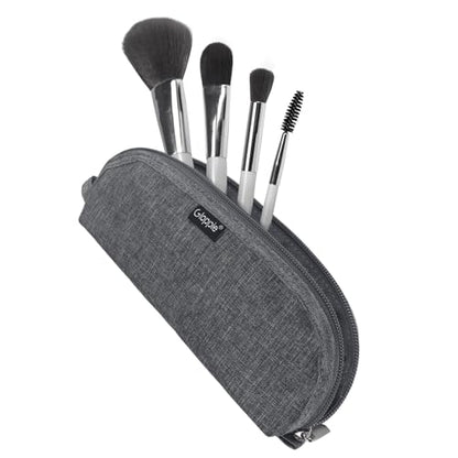 Gloppie Portable Makeup Brush Bag - Compact and Durable Small Cosmetic Case for Daily and Travel Use, Grey - color: Grey