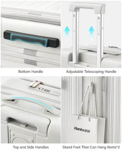 Hanke Top Opening 28" Large Luggage Expandable Hard Shell Smoke White - color: Smoke White, size: 28 Inch EXT