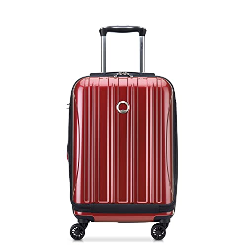 Delsey Luggage Helium Aero, International Carry On Luggage, 19", Front Pocket Hard Case Spinner Suitcase, Brick Red - color: Brick Red, size: Carry-On 19 Inch