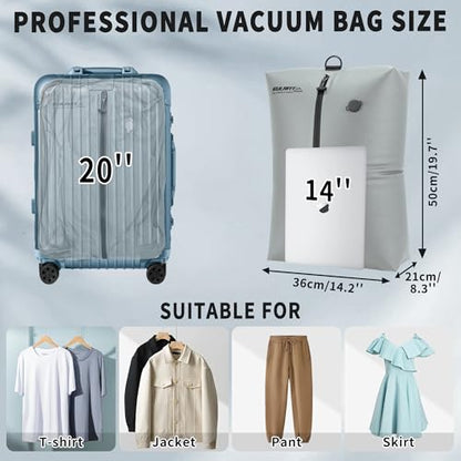 EULANT Travel Vacuum Bags,IPX8 Waterproof Vacuum Compression Bag - color: Neutral Gray, size: 2 Pack