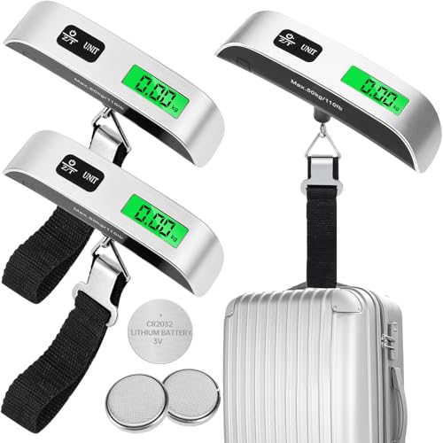 Jeffbaubl 3 Pack Digital Luggage Scale, Luggage Weight Scale, 110LB