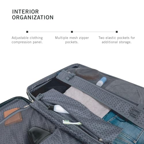 Kenneth Cole REACTION Madison Square Lightweight Hardside Chevron Expandable Spinner Luggage, Navy, 2-Piece Set (20" & 28") - color: Navy, size: 2-Piece Set (20" & 28")