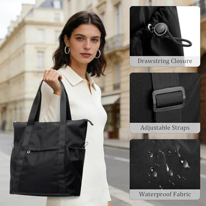 Tote Bag for Women, Lightweight Travel Tote Backpack Bags, Nylon Carry On Bag, Shoulder Bag for Work, Travel, Daily Use,Beach