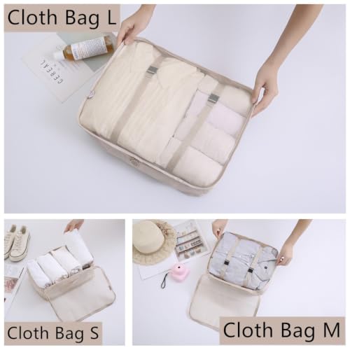 Luggage Packing Organizers Packing Cubes Set for Travel (white 6pc) - color: white 6pc