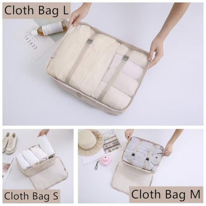 Luggage Packing Organizers Packing Cubes Set for Travel (white 6pc) - color: white 6pc