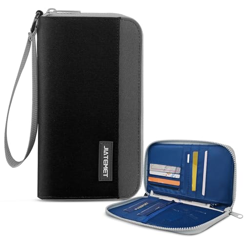 Passport holder for travel Family passport holder(Black) - color: Black