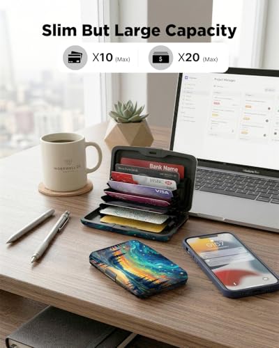 Maicican RFID Blocking Aluminum Credit Card Holder - color: Card holder wallet - Aurora Forest