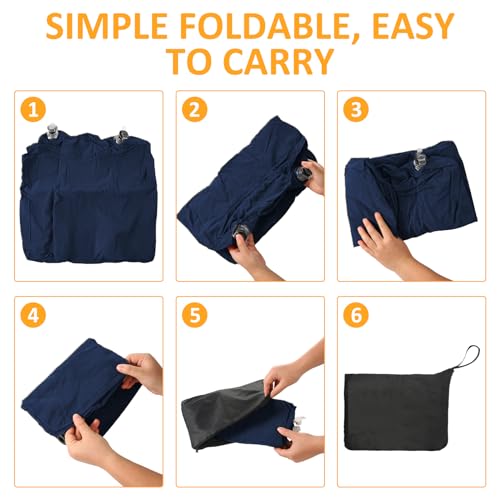 Inflatable Foot Rest Pillow for Travel - Adjustable Height Flight Foot Rest - color: Blue, size: 2 Pack