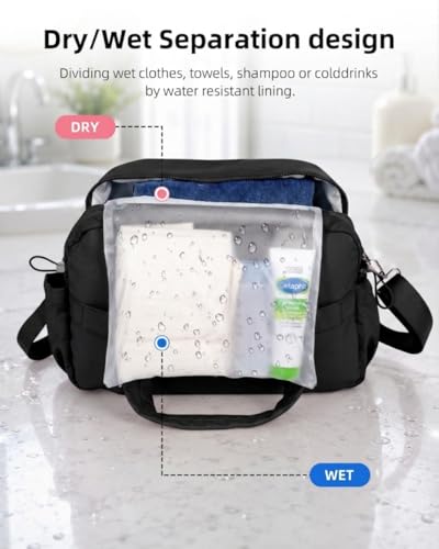 Duffle Bag Gym Bag, Personal Items Bag, Overnight Weekender - color: puffy black