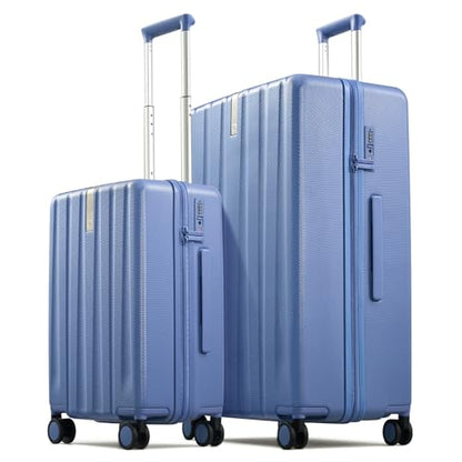 Hanke Upgraded Elite 2 Piece Luggage Set, 20 Inch Carry On & 29 Inch Extra Large Checked Suitcase, PC Hard Shell Suitcases with Wheels, TSA Lock, Explosion-Proof Zipper Travel Set,Deep Space Purple - color: Deep Space Purple, size: 2-Piece Set（20/29）