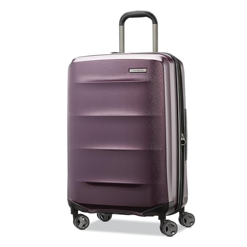 Samsonite Octiv Lightweight Hardshell 24-Inch Medium Checked Luggage- Durable Impact Resistant, 360° Aero Trac Spinner Wheels, Adjustable Telescopic Handle, Expandable, TSA Approved Lock - Purple - color: Amethyst Purple, size: Check-Medium 24