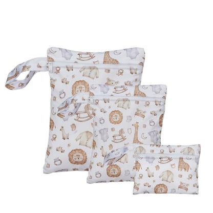 Happy Flute 3 Set Wet Bag Storage Bag Zipper Waterproof Washable - color: EF545