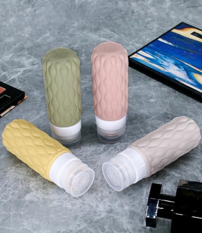 3.4oz Silicone Travel Bottles for Toiletries Refillable Liquid Accessories - color: Creamy Candy-3.4oz