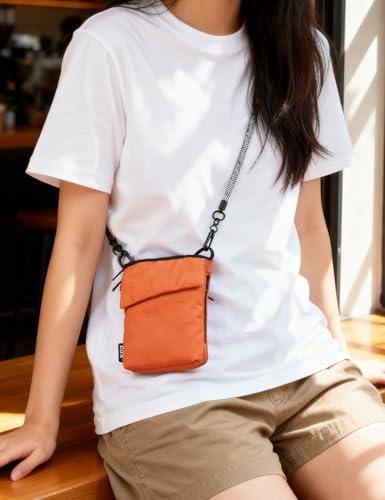 GOX Neck Wallet for Traveling Women,RFID Blocking Crossbody Wallet - color: erythrinus