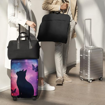 ANNA QUEEN Travel Luggage Cover Suitcase Protector Suitcase Cover Anti-Scratch,Stretchable Bag Cover Washable Durable Polyester - color: Black Cat, size: L(fits 28-30Inch suitcase)