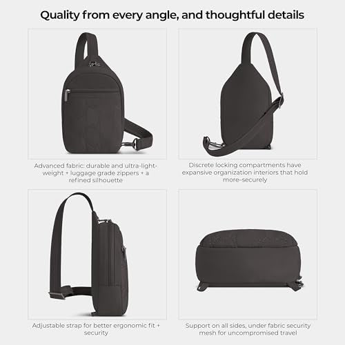 Travelon Anti-Theft Runways Small Sling - color: Smoke