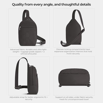 Travelon Anti-Theft Runways Small Sling - color: Smoke