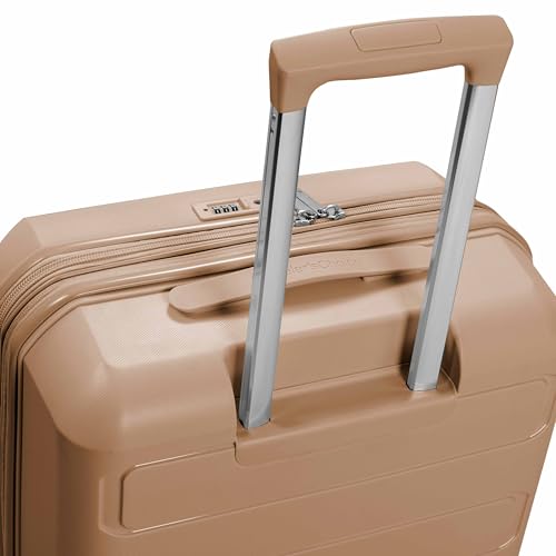 Traveler's Choice Pagosa Hardshell Expandable Luggage with Spinner Wheels, Latte Beige, 27-Inch Medium - color: Latte Beige, size: 27-Inch Medium