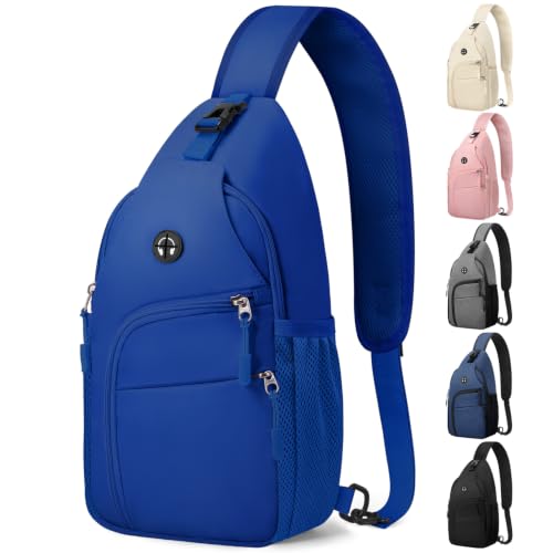 Pritent Crossbody Bags for Women Men Sling Bag Backpack Shoulder Bag - color: Royal Blue, size: Medium