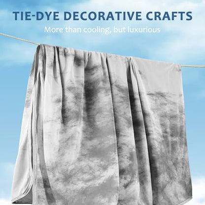 Marchpower Arc-Chill Cooling Blanket for Hot Sleepers Throw, Tie-Dye Gray - color: Tie-dye Gray, size: Throw 51" X 67"
