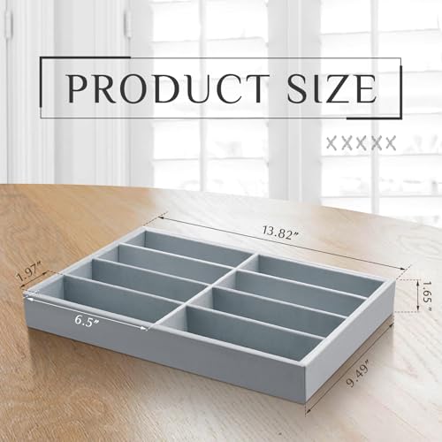 Amylove 2 Pack Sunglasses Organizer Tray Velvet Holder,8 Grids,Gray - color: Gray, size: 8 Grids