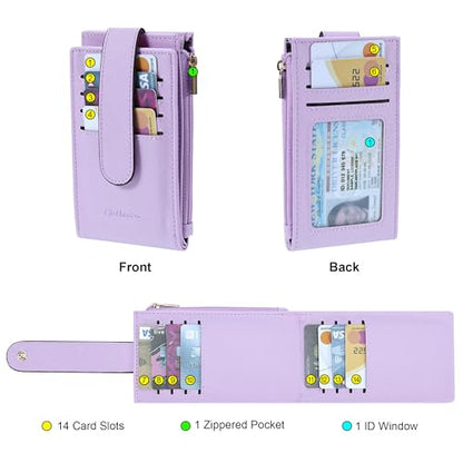Chelmon Women's RFID Slim Card Holder Wallet - color: Light Purple