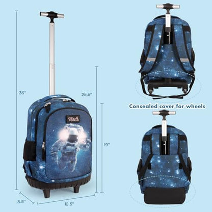 Tilami Rolling Backpack for Boys and Girls,Astronaut - color: Astronaut