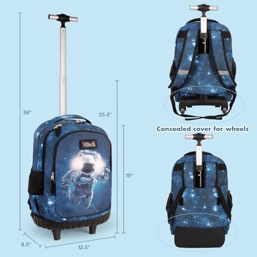 Tilami Rolling Backpack for Boys and Girls,Astronaut - color: Astronaut