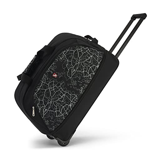 OIWAS Rolling Duffle Bag with Wheels, 22 inch Carry On Bag for Travel - color: Light Black