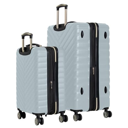 Kenneth Cole REACTION Madison Square Lightweight Hardside Chevron Expandable Spinner Luggage, Slate, 2-Piece Set (20" & 28") - color: Slate, size: 2-Piece Set (20" & 28")