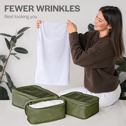 Aerotrunk Compression Packing Cubes for Travel, 2-Pack, Olive - color: Olive, size: 2-Pack
