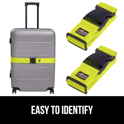 GORILLA GRIP Heavy Duty Luggage Straps for Suitcase, 2 Pack, Yellow - color: Yellow