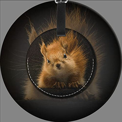 Luggage Tag Squirrel Animal 26, Pu Leather Bag Travel Suitcases Id Identifier Baggage Label for Women Men Boys Girls